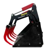HIGH CAPACITY MATERIAL BUCKET GRAPPLE MESSER ATTACHMENTS