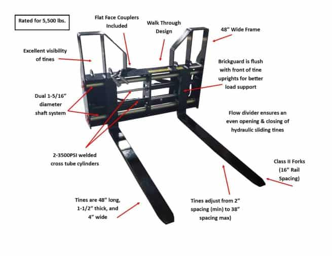 MESSER HYDRAULIC PALLET FORKS MESSER ATTACHMENTS