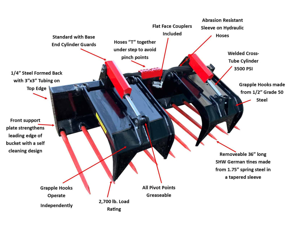 MANURE FORK GRAPPLE MESSER ATTACHMENTS