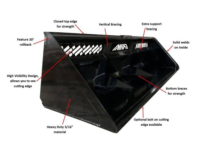 10' SNOW/HIGH CAPACITY BUCKET MESH BACK WITH BOLT MRF